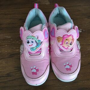Paw Patrol Pink and Light Blue Girls' Heart Badge Sneakers